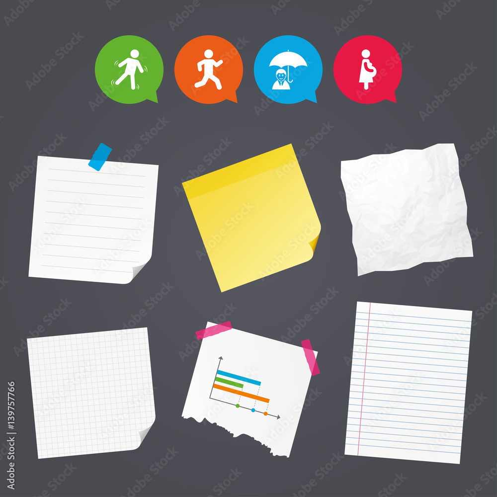 Businessman with umbrella. Human running symbol. Businessman with umbrella. Human running symbol.