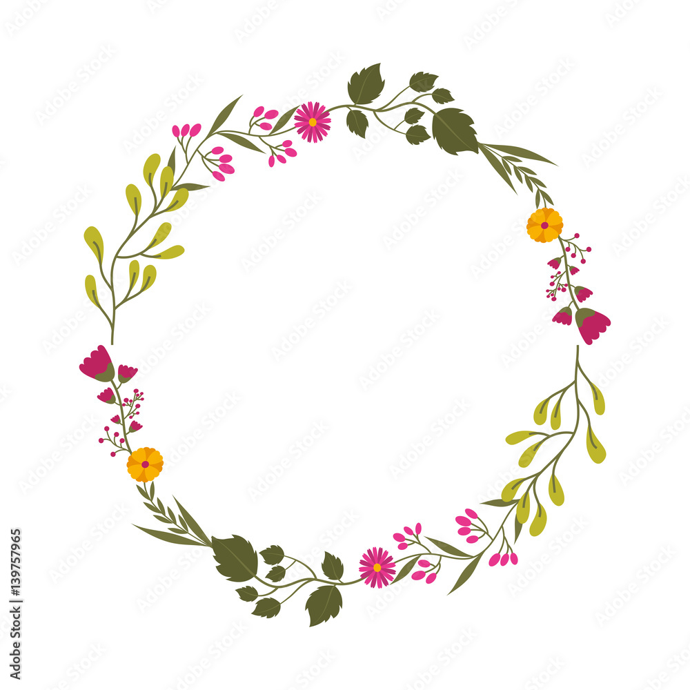 Decorative floral crown icon vector illustration design Decorative floral crown icon vector illustration design