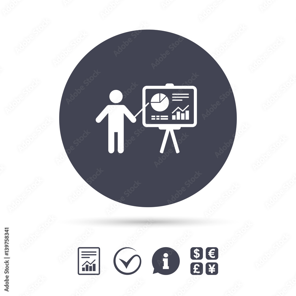 Presentation billboard sign icon. Diagram symbol. Presentation billboard sign icon. Diagram symbol.