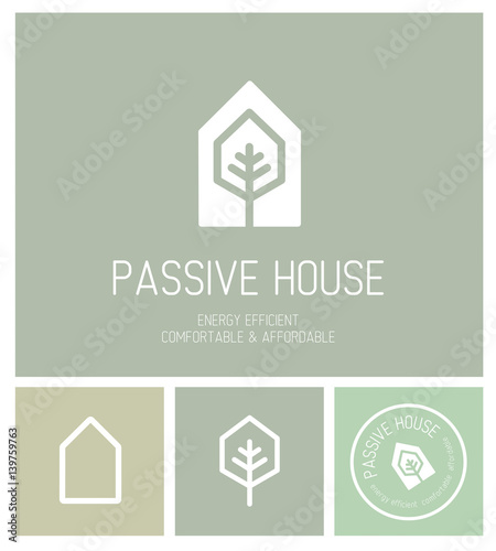 logo, picto, identité, marque, icône, écologie, maison passive, habitat, construction, isolation, architecte