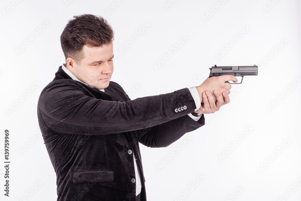 man with pistol. dangerous and criminal concept man with pistol. dangerous and criminal concept