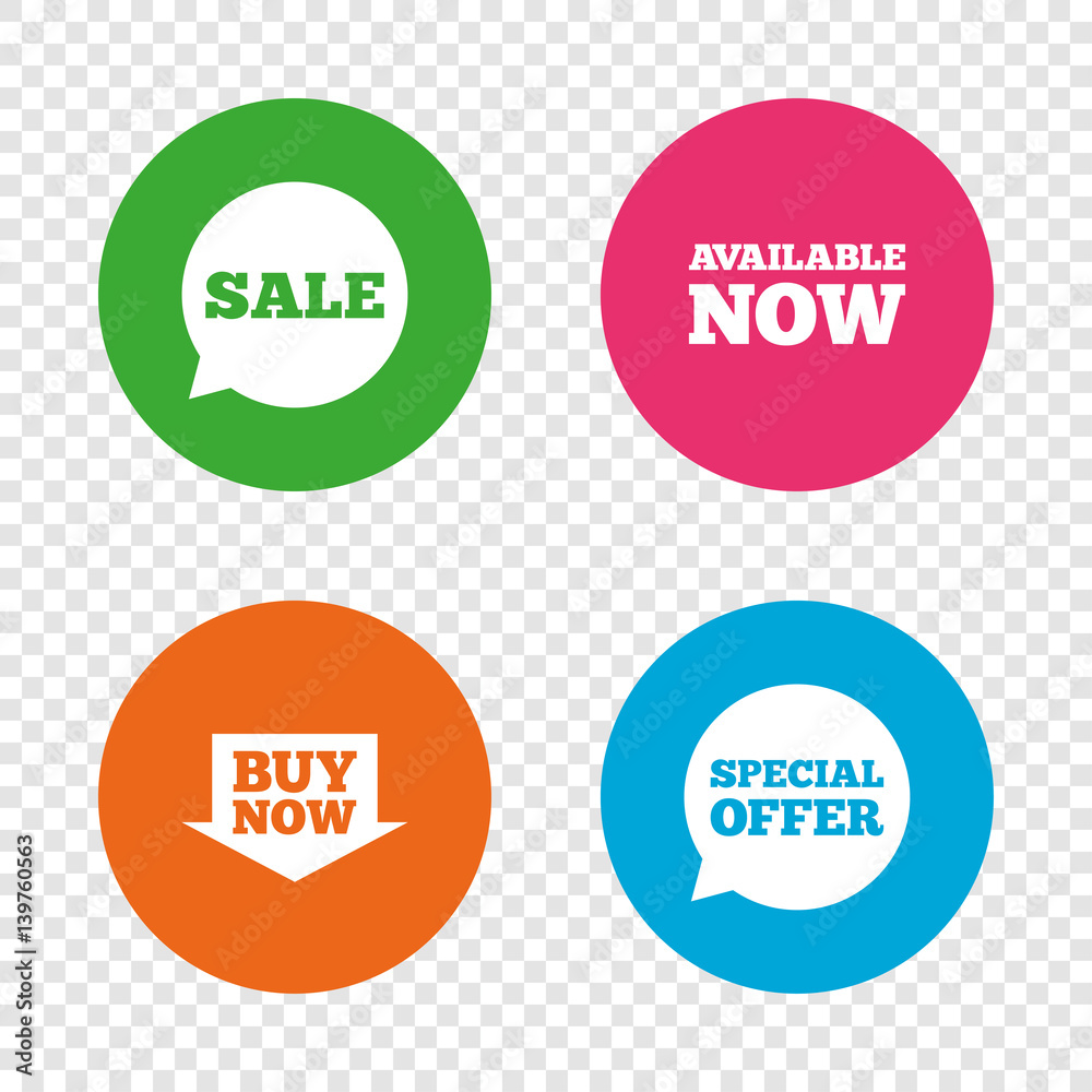 Sale icons. Special offer speech bubbles symbols. Sale icons. Special offer speech bubbles symbols.
