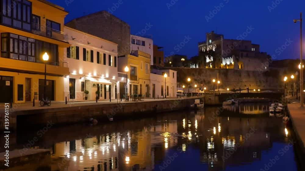 Ciutadella, harbor in the evening, Menorca