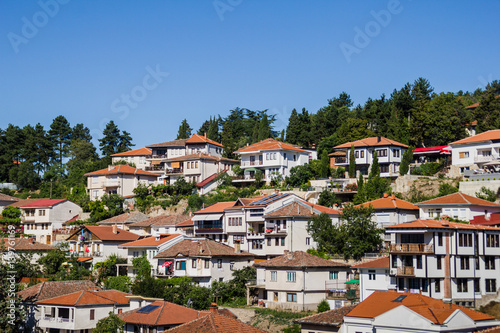 Ohrid city and lake Ohrid in a beautiful summer day, Republic of Macedonia