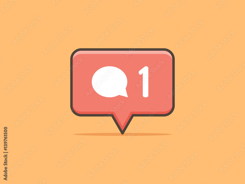 Comment notification speech bubble vector illustration Comment notification speech bubble vector illustration