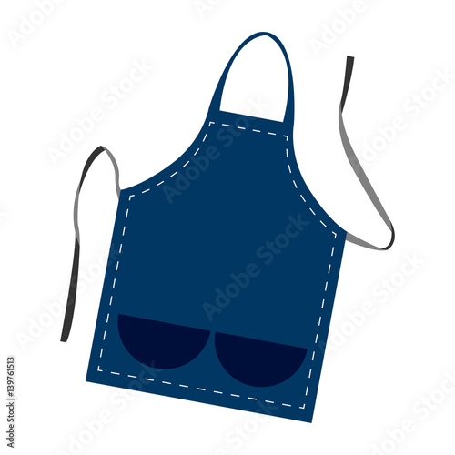 Isolated blue apron on a white background, Vector illustration