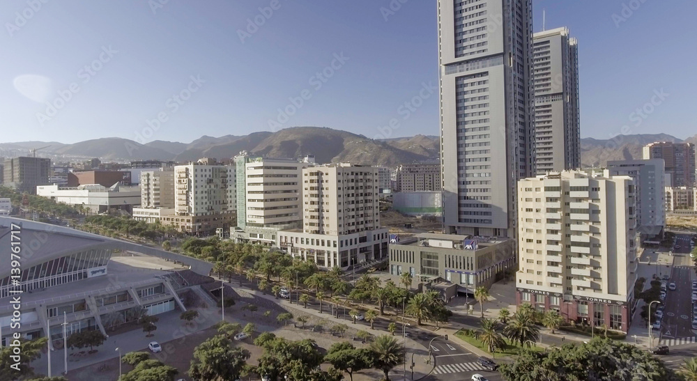SANTA CRUZ, TENERIFE - SEPTEMBER 2016: Aerial city view. This is the island city capital SANTA CRUZ, TENERIFE - SEPTEMBER 2016: Aerial city view. This is the island city capital
