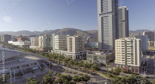 SANTA CRUZ, TENERIFE - SEPTEMBER 2016: Aerial city view. This is the island city capital © jovannig