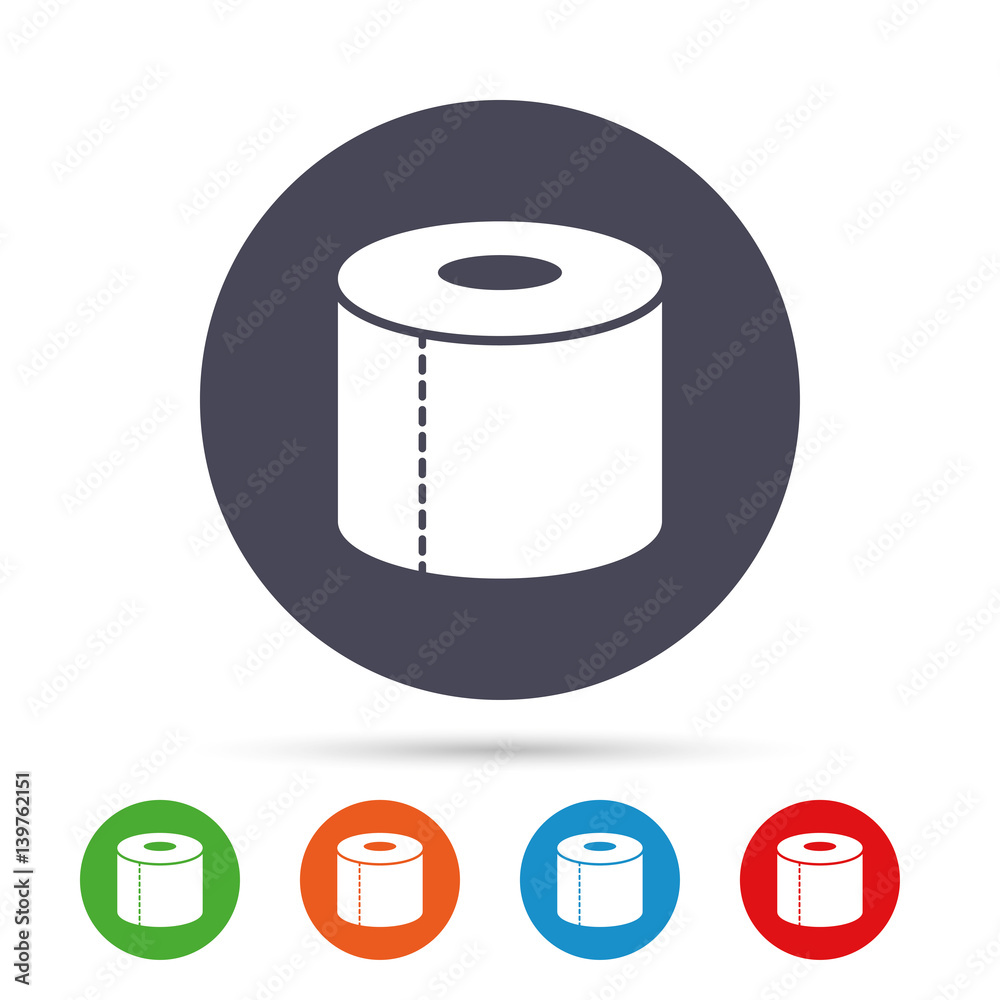 Toilet paper sign icon. WC roll symbol.