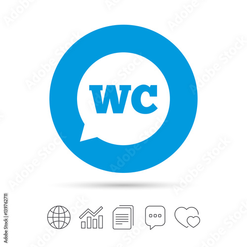 WC Toilet sign icon. Restroom symbol.
