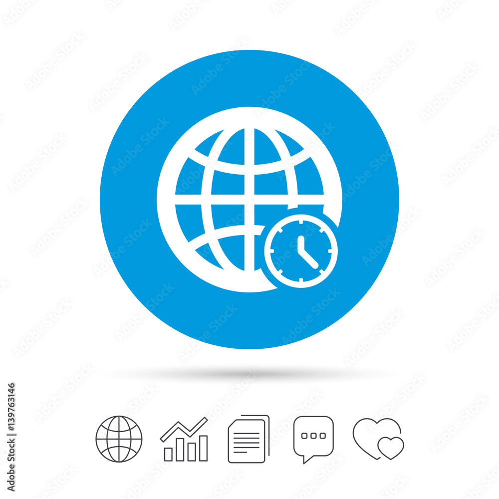 World time sign icon. Universal time symbol. World time sign icon. Universal time symbol.