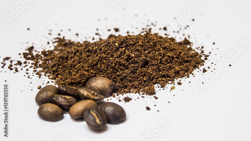 coffee bean with white background 