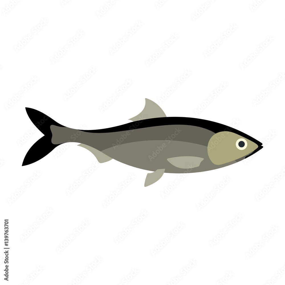 Fish icon, flat style