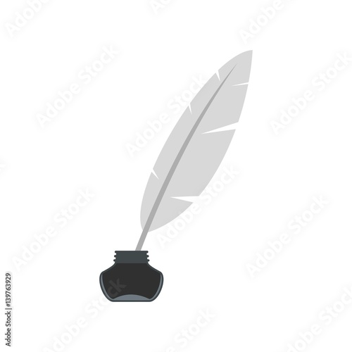 Ink with pen icon, flat style
