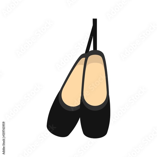 Pointe shoes icon, flat style