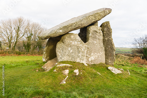 Trethevy Quoit megalithic tomb in Cornwall photo