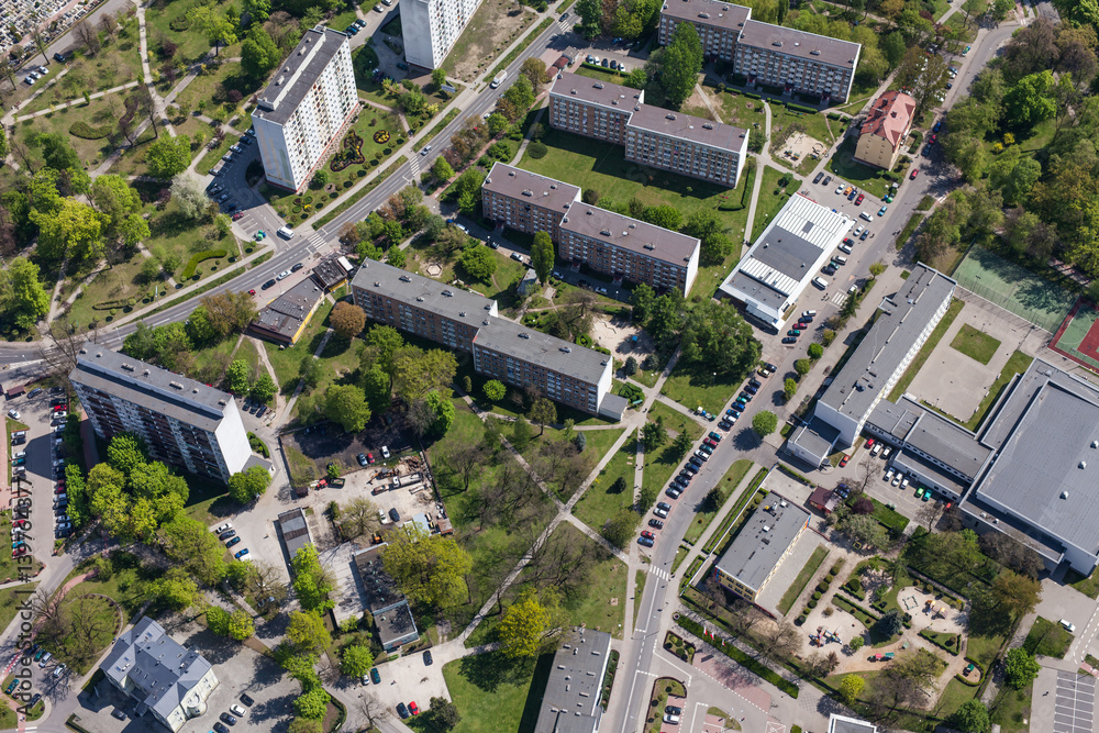 aerial view of Olesnica city