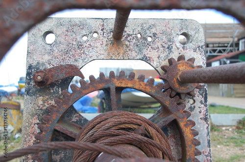 Rusty winch mechanism photo