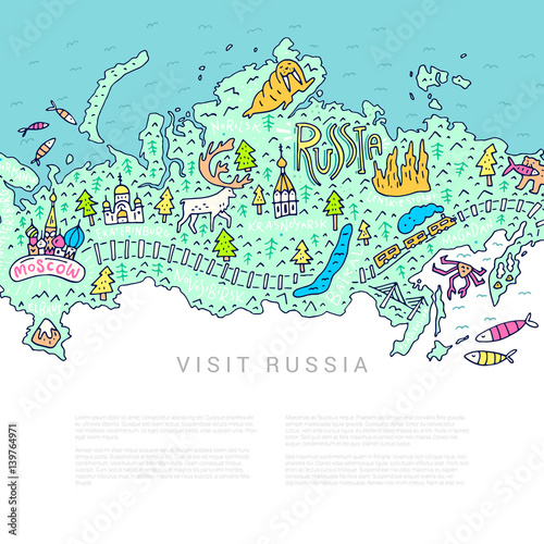 Illustrated Map of Russia