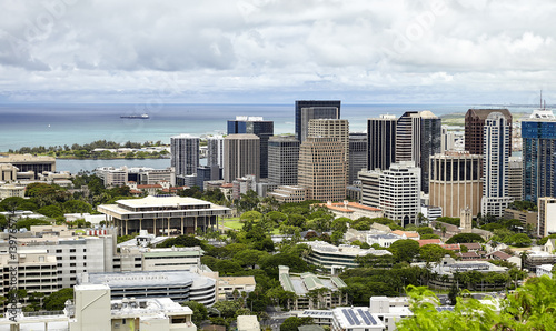 State Capitol Honolulu Skyline Downtown Hawaii