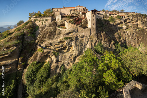 Amazing view of Holy Monastery of Great Meteoron in Meteora, Thessaly, Greece