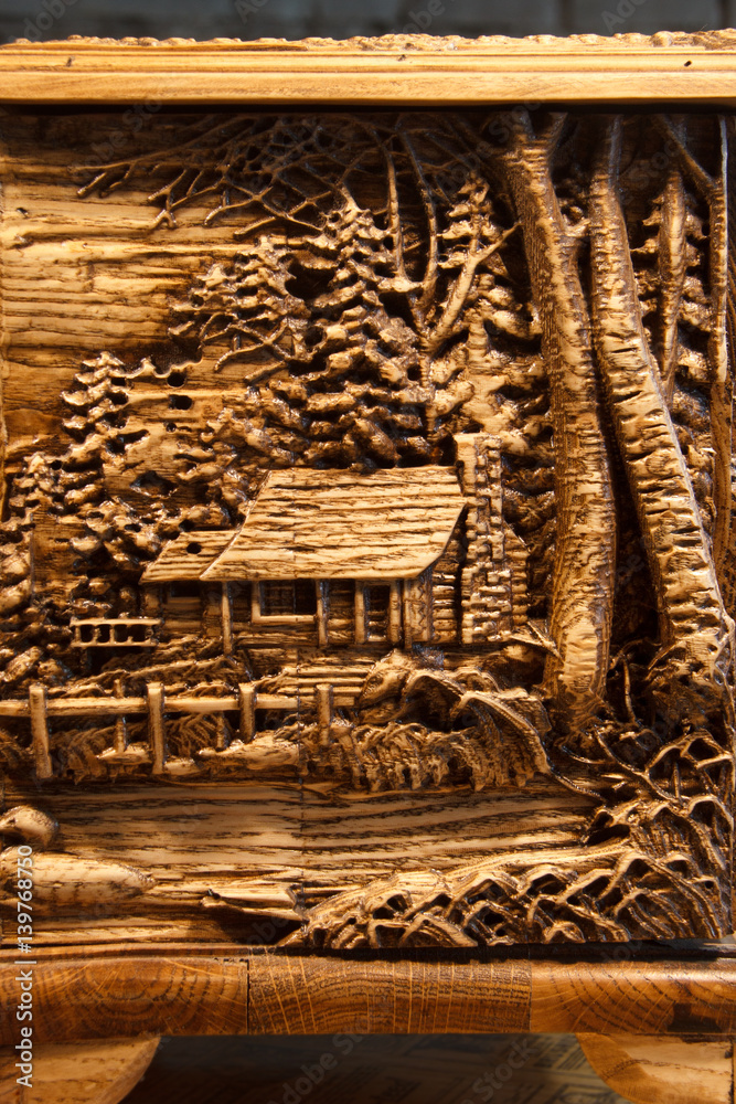 Artistic wood carving Stock Photo Adobe Stock