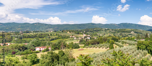 Spring countryside in Tuscany, panoramic view