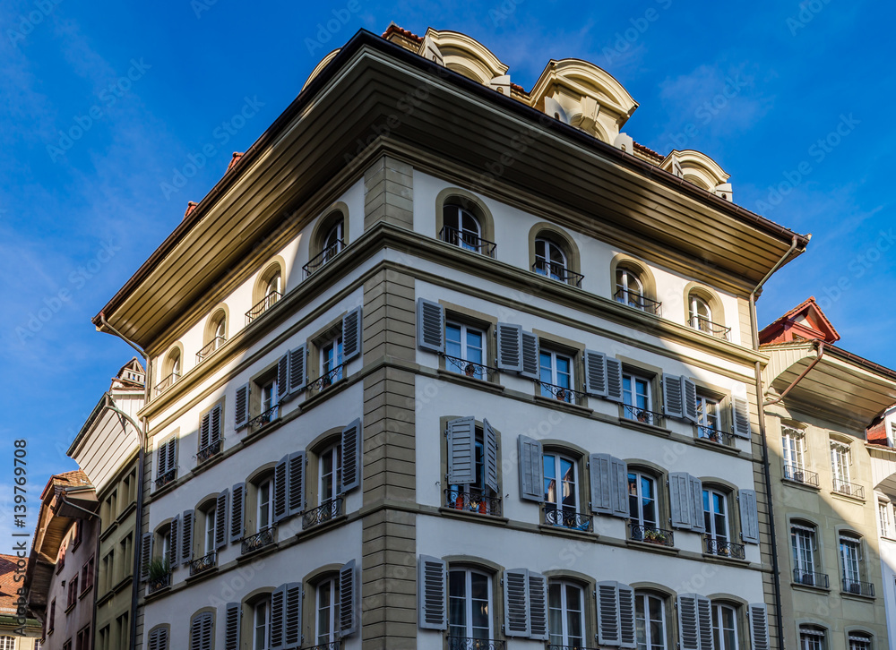 Obraz premium Classic city architecture of Switzerland street view