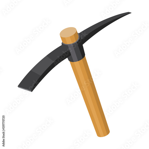 Canvas Print A wooden pickaxe with an iron tip