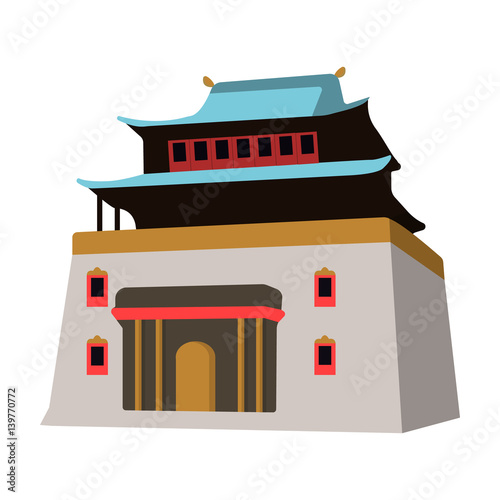 The three-storey building in Mongolia.Mongolian national Shrine of Mitarai.Mongolia single icon in cartoon style vector symbol stock illustration. photo