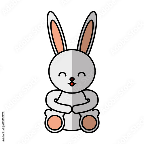 cute rabbit character icon vector illustration design © Gstudio