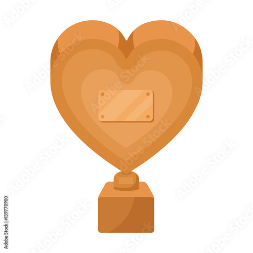 Bronze heart in the form of awards.The audience award for best film. Movie awards single icon in cartoon style vector symbol stock illustration.