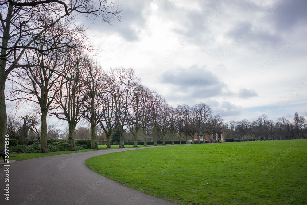 Park setting at springtime. Park setting at springtime.