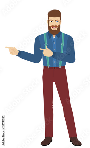 Hipster showing somewhere