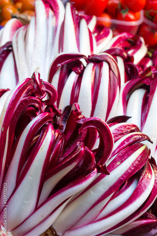 Bouquets of red chicory market