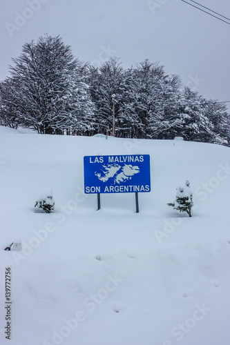 Las Malvinas are Argentine - road sign seen in Argentina