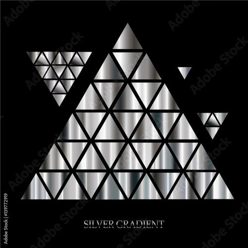 Vector set of silver gradients. Collection of silver gradient illustrations for backgrounds, covers, frames, ribbons, banners, coins, labels, flyers, maps, etc. Vector EPS10 template