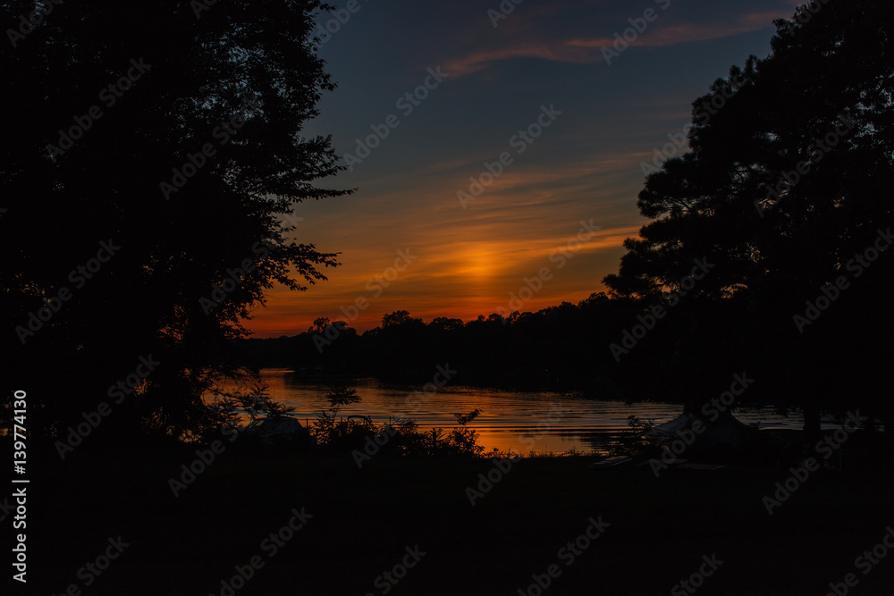 Sunset over Peach Blossom Creek on the Eastern Shore of Maryland. Sunset over Peach Blossom Creek on the Eastern Shore of Maryland.