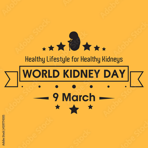 World kidney day 2017, celebrating to prevention obesity greeting card illustration cartoon