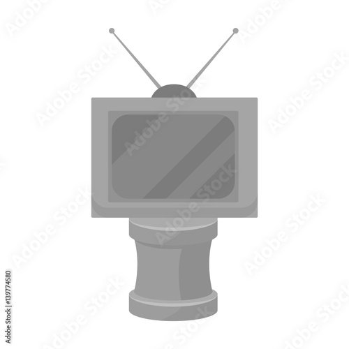 Bronze award in Famer of the TV with aerial.Trophy for best film.Movie awards single icon in monochrome style vector symbol stock illustration.