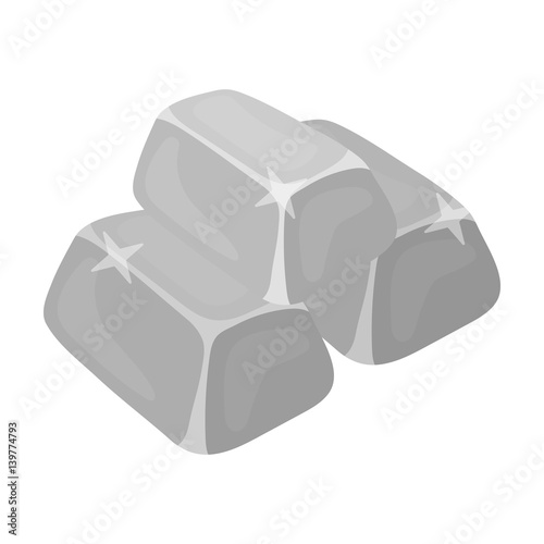 Stack of golden bars icon in monochrome style isolated on white background. Precious minerals and jeweler symbol stock vector illustration.