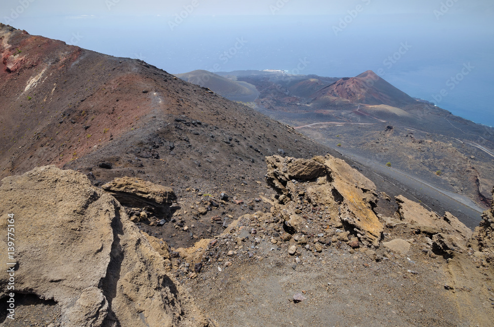 San Antonio Volcano. Volcanic landscape in La Palma, Canary islands, Spain.