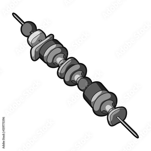 Grilled vegetables on a skewer.Vegetarian meals for cooking outdoors.Vegetarian Dishes single icon in monochrome style vector symbol stock web illustration.