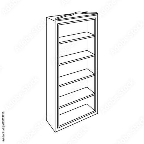 The little bookcase.Home library.books to read.Bedroom furniture single icon in outline style vector symbol stock illustration.