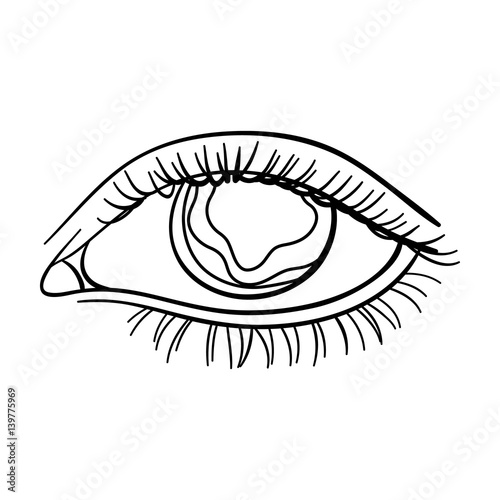 Blue eyes of a man who suffers from diabetes.Brilliant eyes from high blood sugar.Diabetes single icon in outline style vector symbol stock illustration.