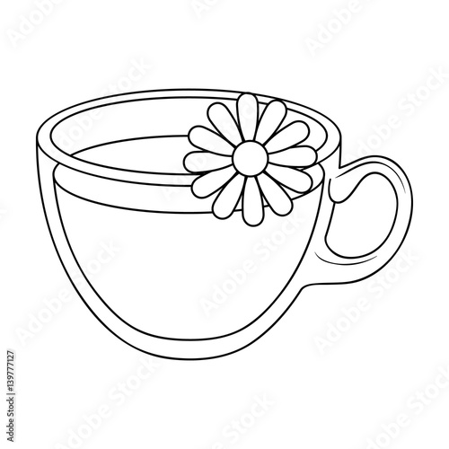 Glass mug with tea useful.Vegetarian therapeutic chamomile tea.Vegetarian Dishes single icon in outline style vector symbol stock illustration.