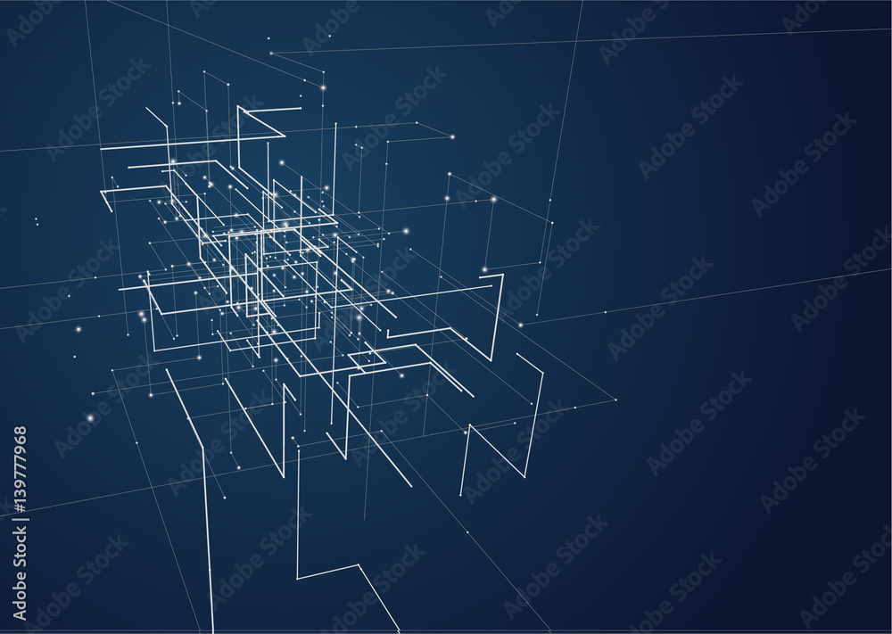 Abstract geometric technology vector design element. Abstract geometric technology vector design element.