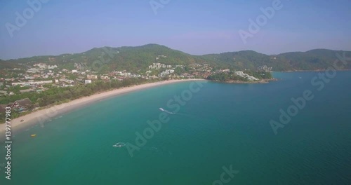Wallpaper Mural Aerial Drone Approach Footage of Kata Beach in Phuket Thailand
 Torontodigital.ca