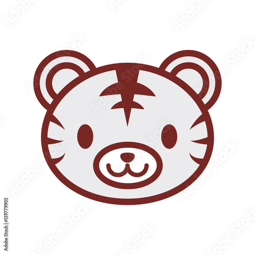 cute tiger face image vector illustration eps 10