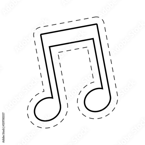 music note cut line vector illustraiton eps 10